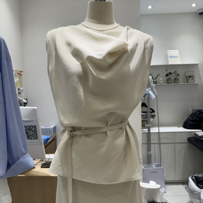 EN.U東大門實拍女裝新品休閑推薦職業真品人氣吊帶背心含腰帶EN.U吊帶/背心
