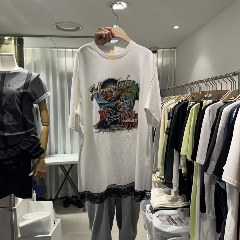 THE LOT韓國代購女裝新品熱賣職業時尚T恤不含腰帶蕾絲長款THE LOT/	LOTT恤