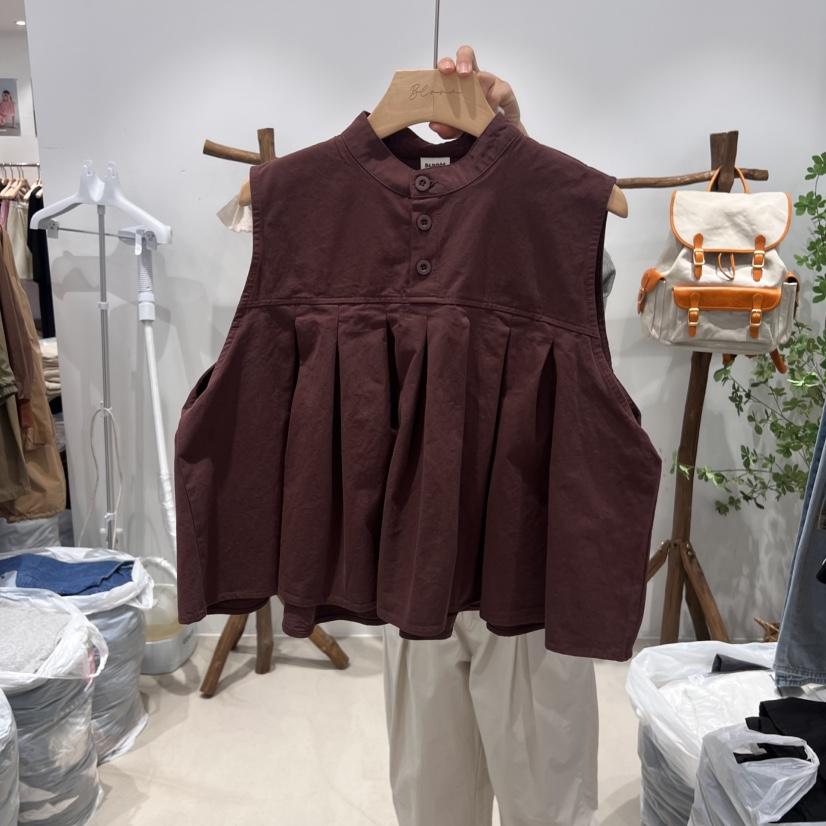 BLOOM東大門代購女裝新品時尚人氣真品熱賣吊帶背心短款褶皺BLOOM吊帶/背心
