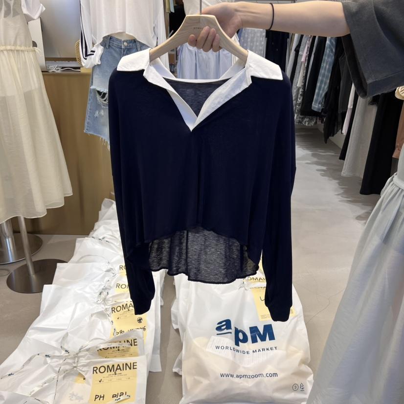 ROMAINE東大門實拍女裝新品推薦熱賣時尚真品人氣職業長袖T恤ROMAINE長袖T恤