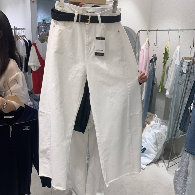 SSEMIENNE韓國代購女士新款推薦休閑熱賣人氣牛仔褲不含腰帶SSEMIENNE牛仔褲