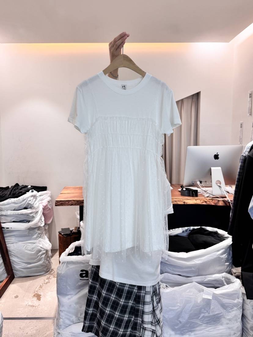 FRIC東大門實拍女士新品人氣真品時尚推薦休閑25春夏連衣裙褶皺FRIC連衣裙