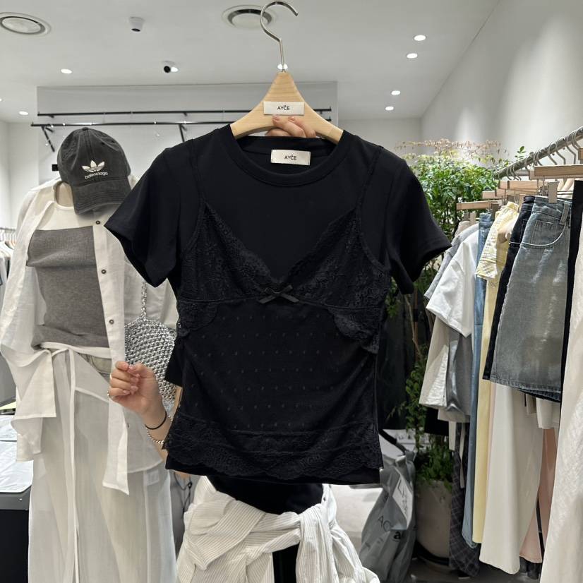 AYCE韓國㊣直郵東大門代購女裝新品推薦時尚人氣T恤套裝蕾絲101SHOWROOM/AYCET恤