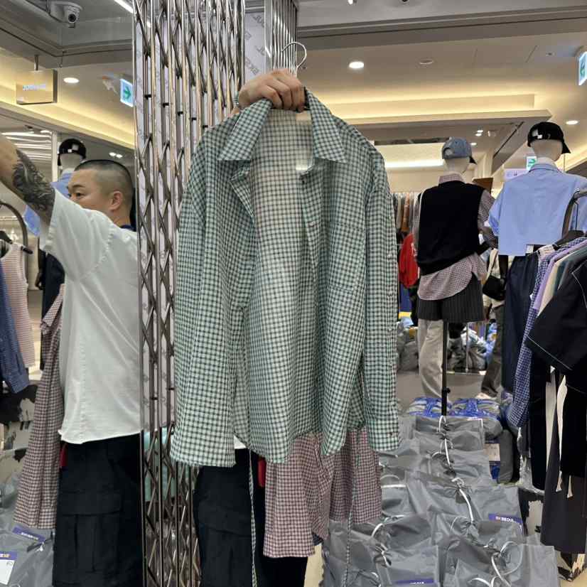 5K韓國直郵㊣女裝新款人氣時尚25春夏襯衫蕾絲衫不含內搭格紋5K襯衫/蕾絲衫
