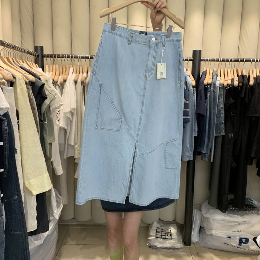 OUS/INCH-L直郵韓國代購㊣女裝新款熱賣25春夏半身裙中短裙OUS/INCH半身裙/中短裙