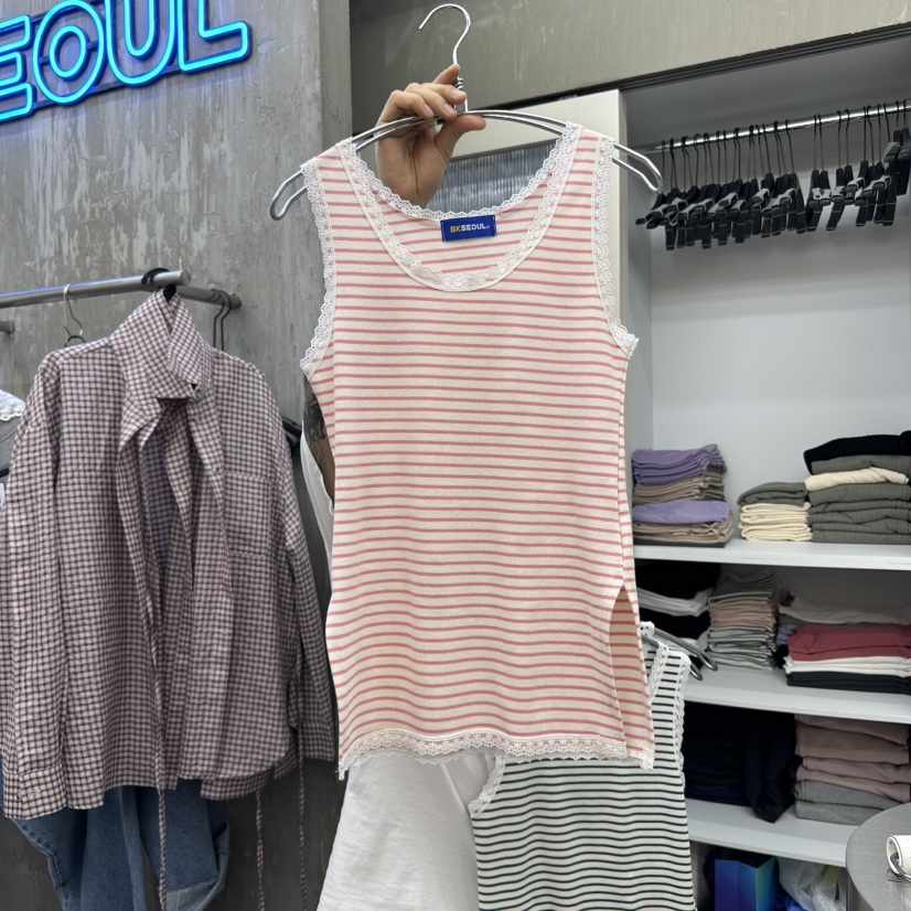 5K韓國直郵㊣東大門實拍女裝新品人氣推薦休閑25春夏吊帶背心5K吊帶/背心