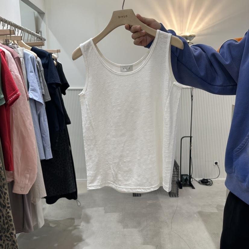 BINUS韓國直郵㊣東大門實拍女裝新款休閑推薦人氣吊帶背心亞麻BINUS吊帶/背心