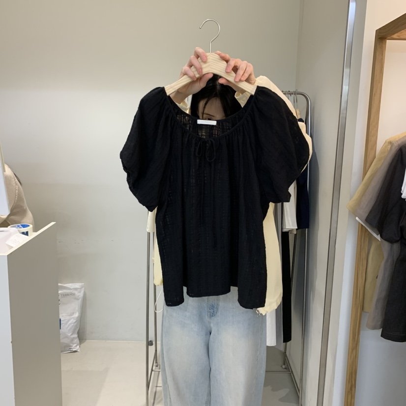 OUTRENE韓國直郵㊣東大門實拍女裝新品25春夏休閑襯衫蕾絲衫OUTRENE襯衫/蕾絲衫
