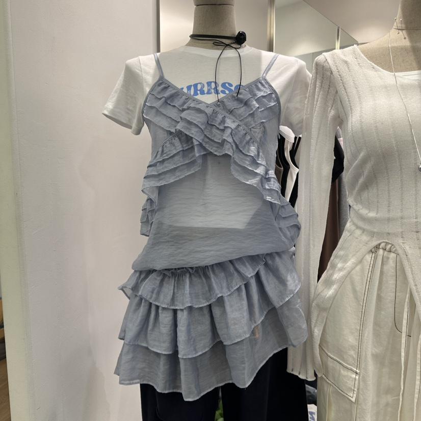 EYEL韓國直郵㊣女裝新品時尚25春夏熱賣連衣裙不含內搭透視EYEL連衣裙