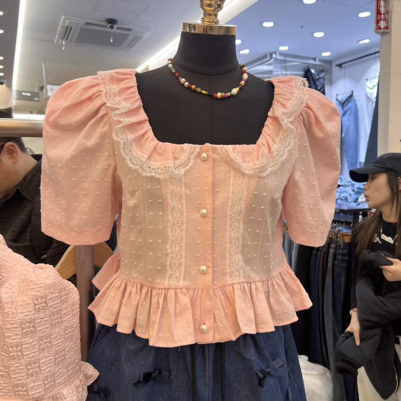 BEEN-A韓國直郵㊣東大門實拍女裝新品熱賣時尚人氣襯衫蕾絲衫BEEN-A襯衫/蕾絲衫