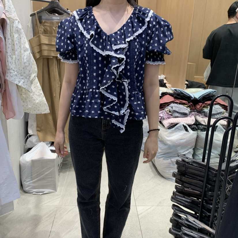 TRIPLE SEVEN韓國直郵㊣女裝新品推薦人氣時尚休閑襯衫蕾絲衫TRIPLE SEVEN襯衫/蕾絲衫