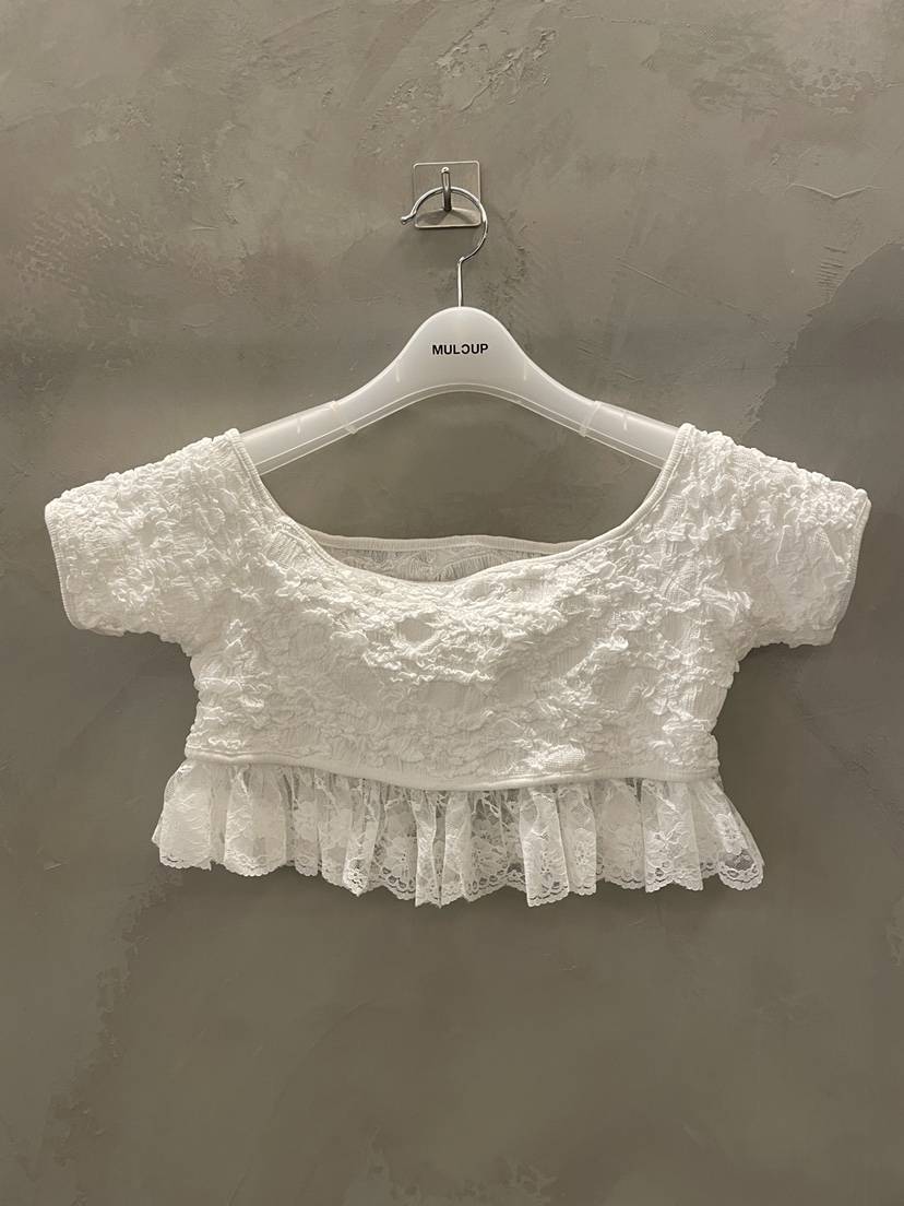 MULCUP韓國㊣直郵東大門代購女裝新品25春夏襯衫蕾絲衫短款MULCUP襯衫/蕾絲衫