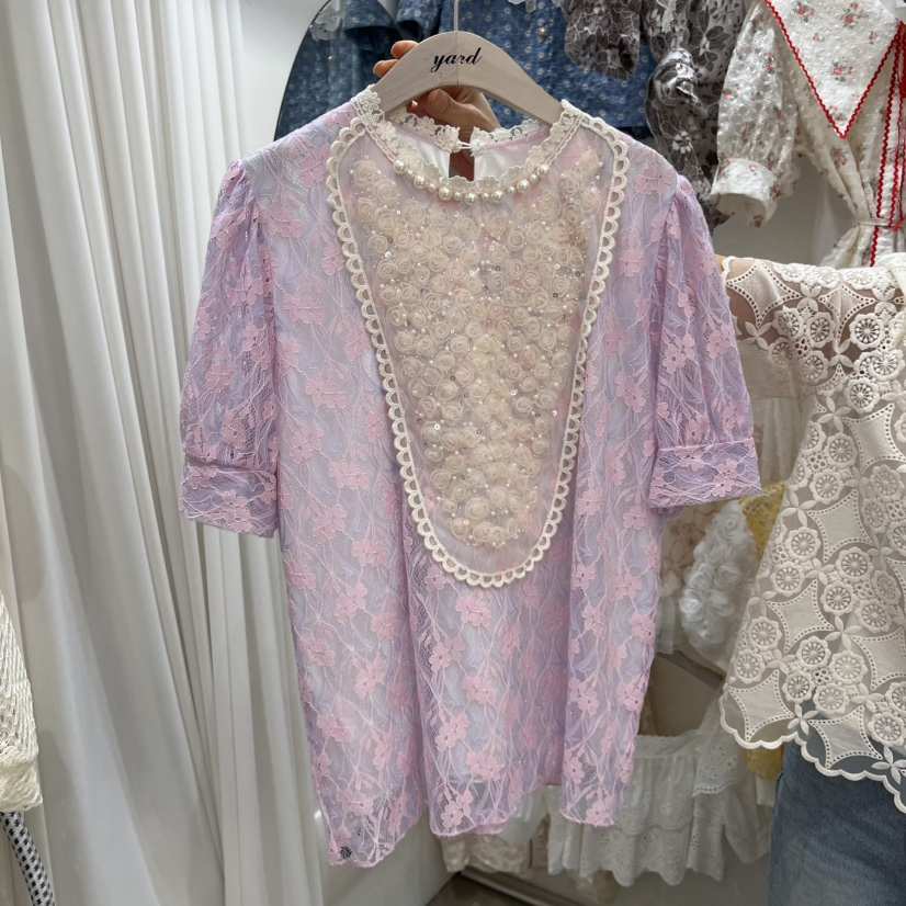 YARD韓國直郵㊣女裝新品25春夏休閑人氣推薦時尚襯衫蕾絲衫YARD襯衫/蕾絲衫
