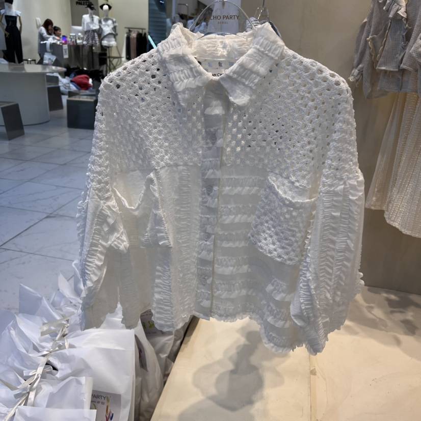 ECHOPARTY直郵韓國代購㊣女裝新品休閑熱賣推薦25春夏襯衫蕾絲衫ECHOPARTY襯衫/蕾絲衫