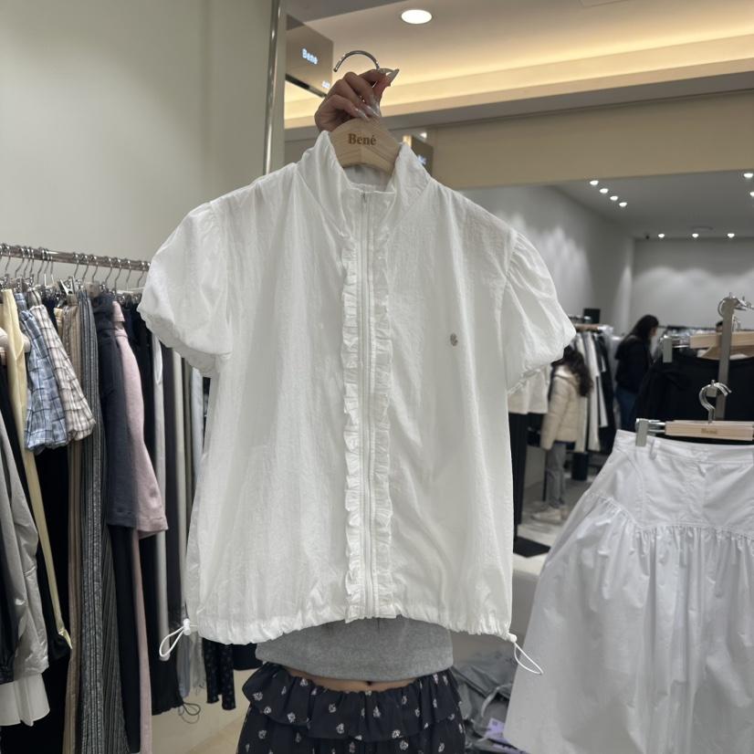 BENE直郵韓國代購㊣女裝新品休閑時尚推薦夾克泡泡袖荷葉邊BENE夾克