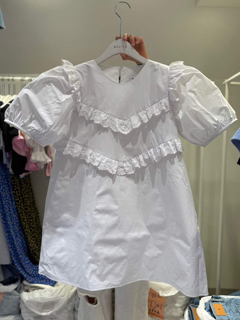 BELITA-L直郵韓國代購㊣女裝新品時尚休閑25春夏襯衫蕾絲衫復古BELITA-L襯衫/蕾絲衫
