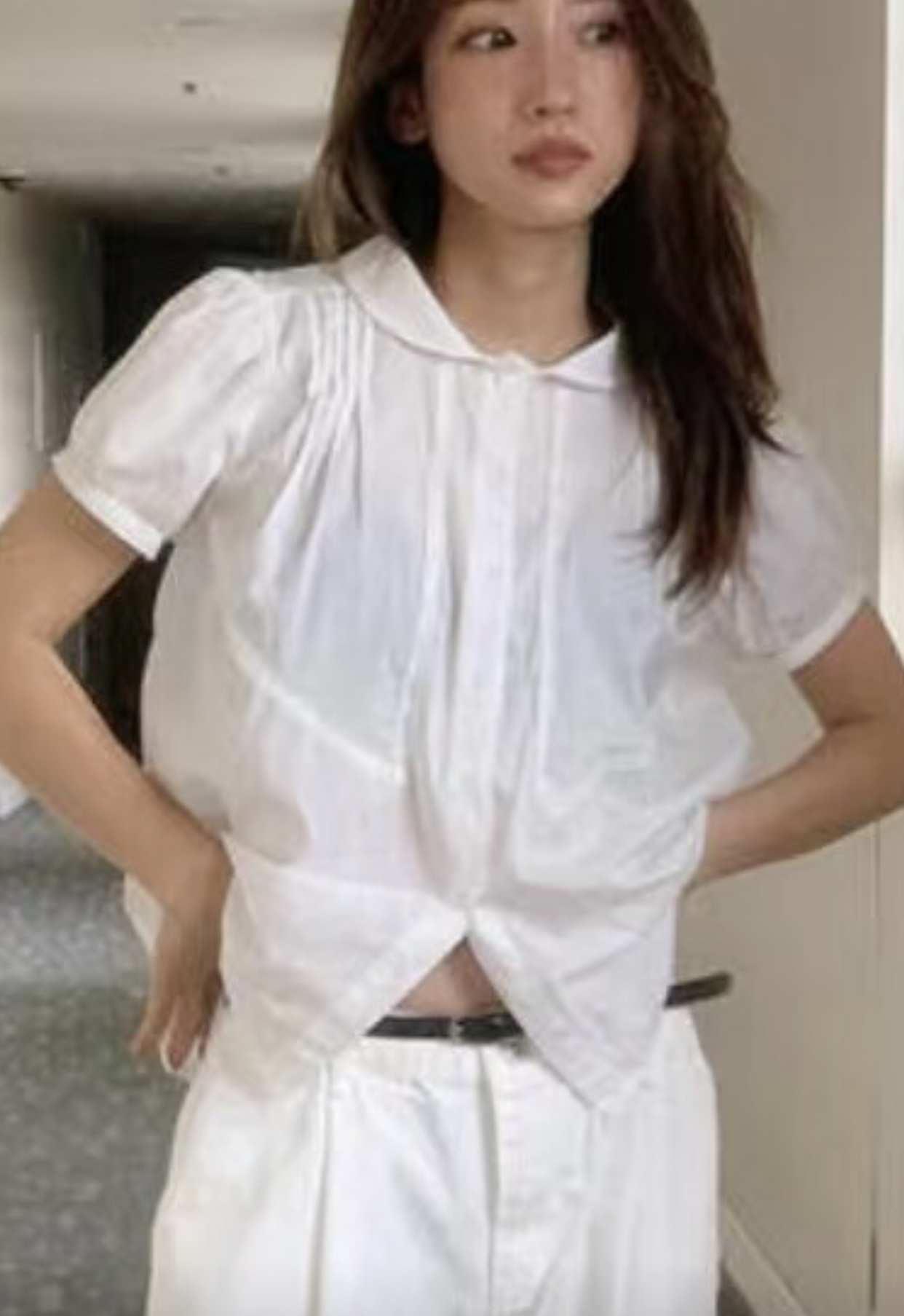 MONMOUTH韓國代購女裝新款職業25春夏休閑推薦真品襯衫蕾絲衫MONMOUTH襯衫/蕾絲衫