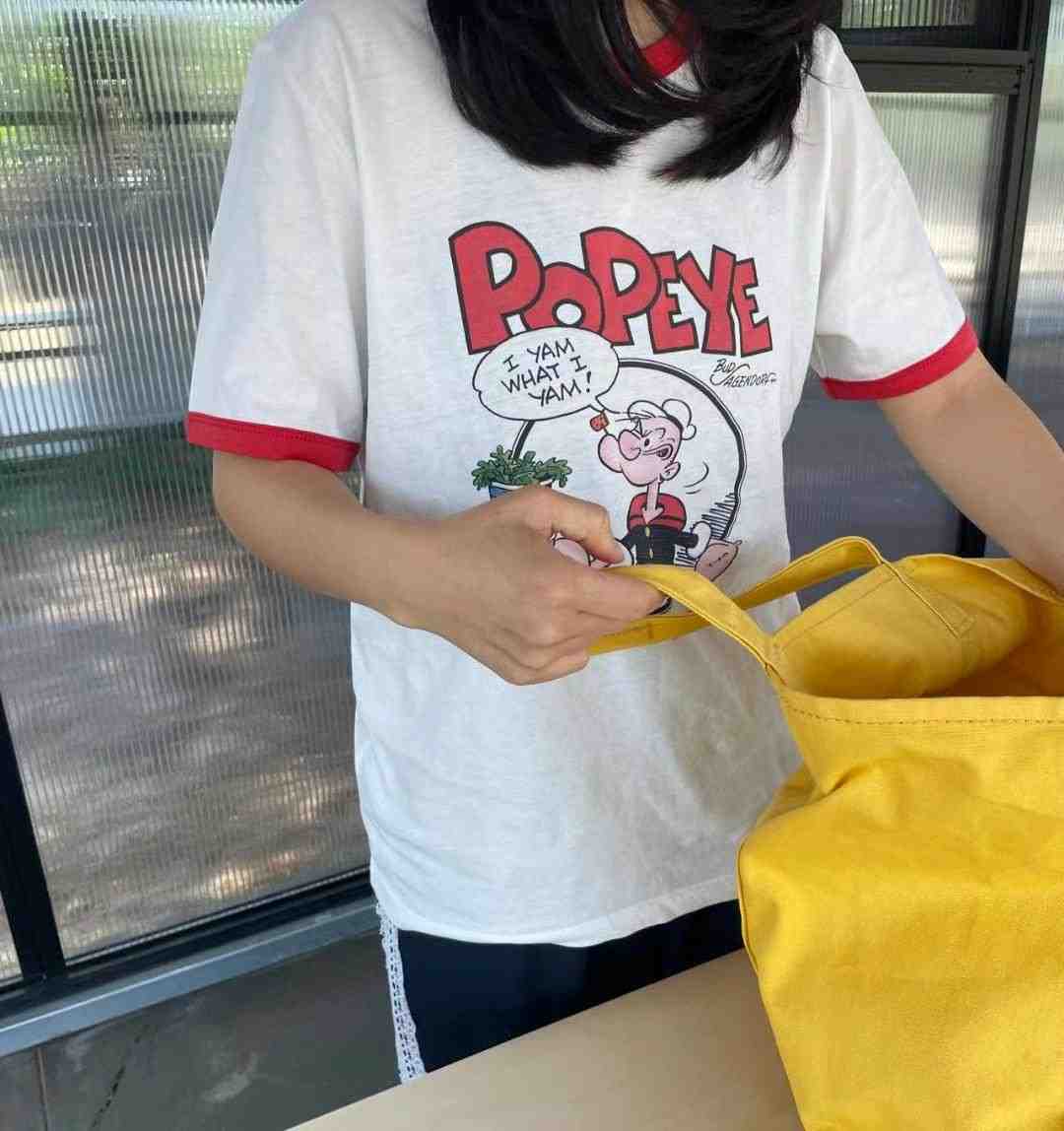 4PI韓國直郵女士新品職業真品推薦熱賣人氣25春夏T恤大力水手4PIT恤
