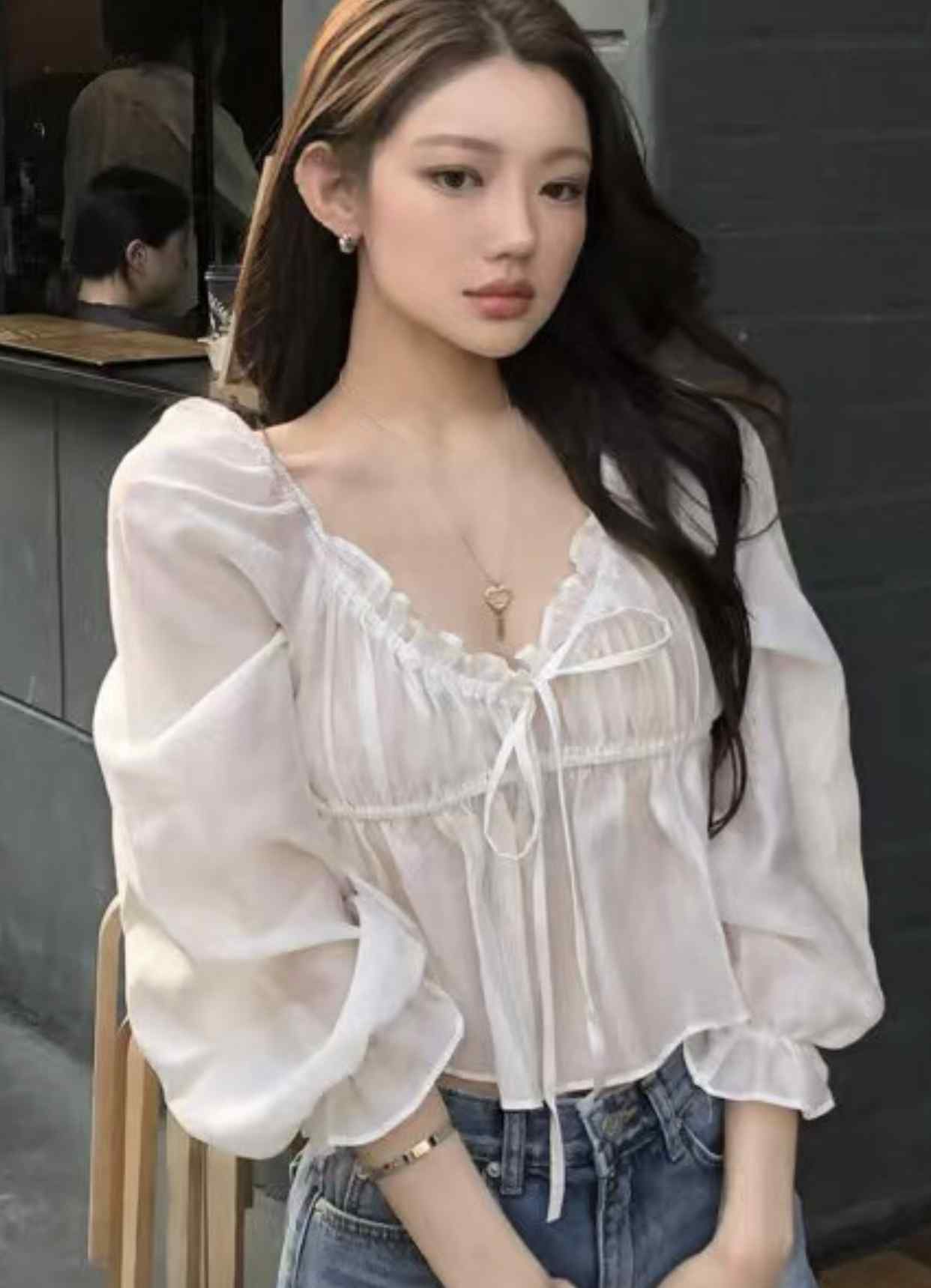 PLEASE東大門直郵女士新款職業人氣25春夏時尚推薦襯衫蕾絲衫PLEASE襯衫/蕾絲衫