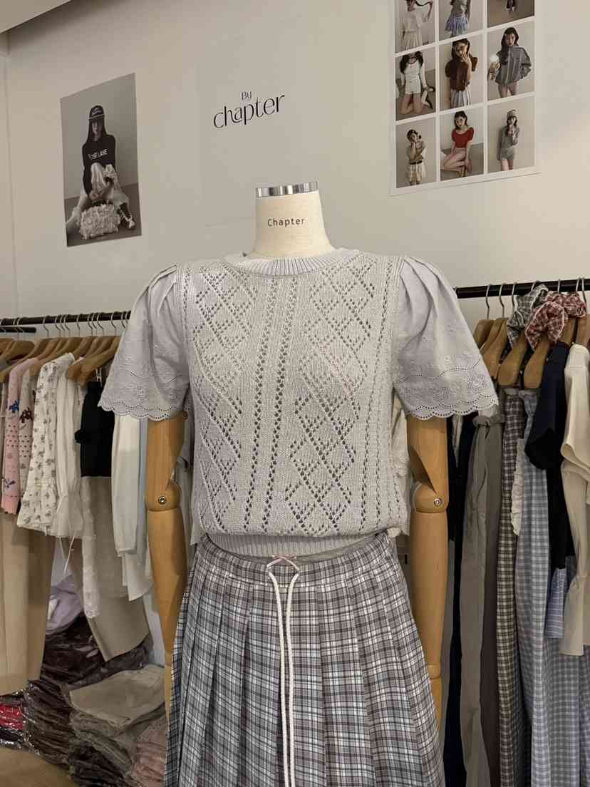 BY CHAPTER東大門實拍女士新品真品人氣休閑時尚針織衫蕾絲Chapter針織衫