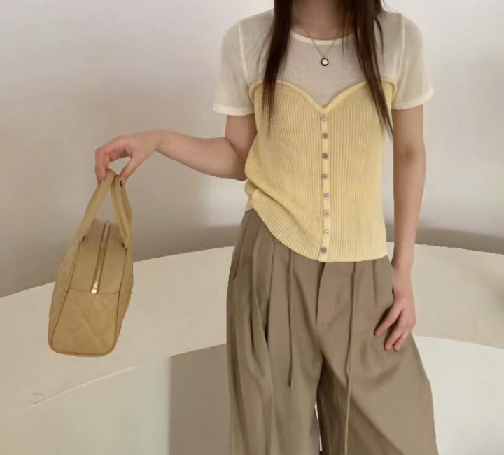 FEMME韓國直郵㊣女裝新品25春夏熱賣人氣時尚推薦休閑針織衫FEMME針織衫