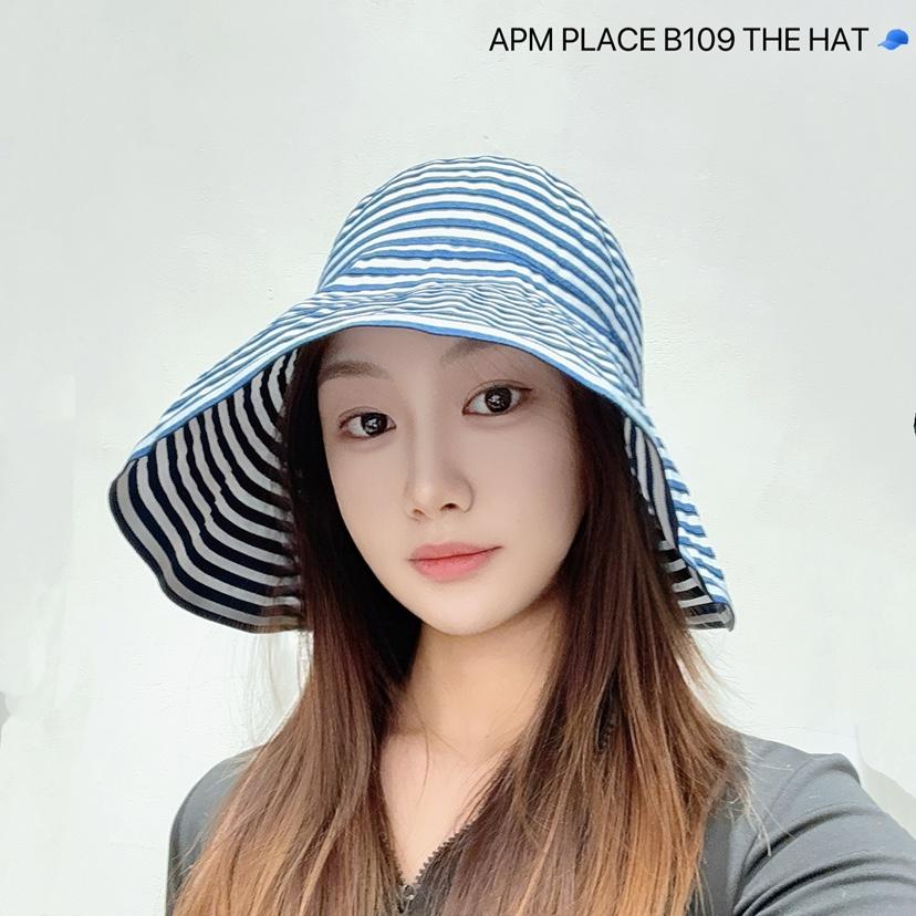THE HAT-P韓國直郵㊣女裝新款推薦人氣熱賣25春夏帽子條紋THE HAT帽子