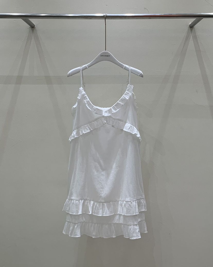 LOVE MOMENT直郵韓國代購㊣女裝新品推薦休閑連衣裙荷葉邊LOVE MOMENT連衣裙