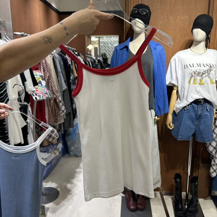 AMOUR韓國㊣直郵東大門代購女裝新品人氣休閑時尚熱賣吊帶背心AMOUR吊帶/背心