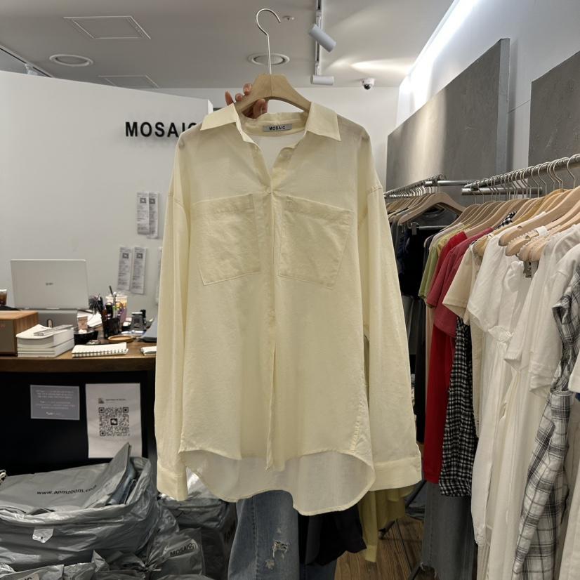 MOSAIC直郵韓國代購㊣女裝新款休閑時尚人氣25春夏襯衫蕾絲衫MOSAIC襯衫/蕾絲衫