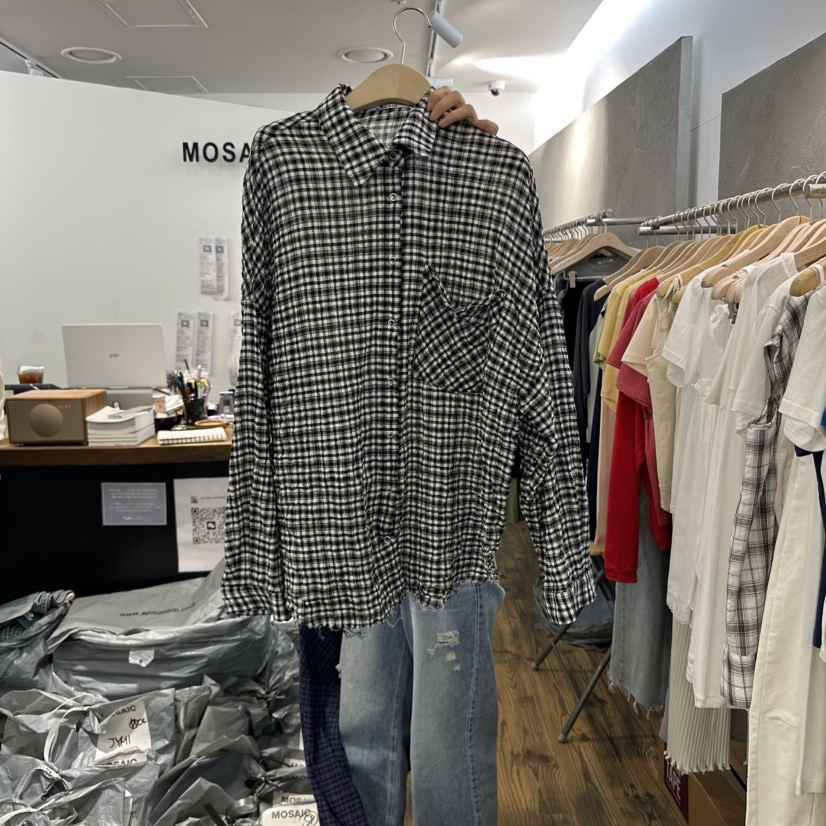 MOSAIC韓國直郵㊣女裝新款25春夏推薦熱賣時尚人氣襯衫蕾絲衫MOSAIC襯衫/蕾絲衫