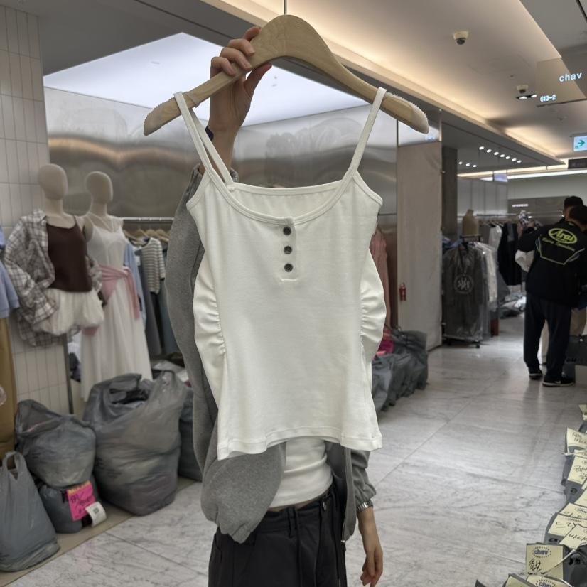 CHAV直郵韓國代購㊣女裝新品時尚休閑25春夏人氣熱賣吊帶背心CHAV吊帶/背心