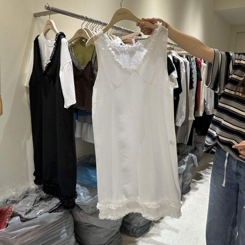 MOREMORE韓國㊣直郵東大門代購女裝新品25春夏連衣裙不含內搭荷葉邊more more連衣裙
