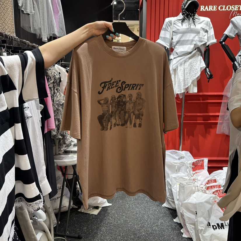 RARE CLOSET韓國㊣直郵東大門代購女裝新品25春夏人氣熱賣T恤RARE CLOSETT恤