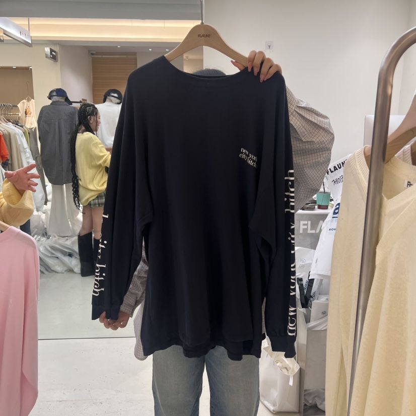 FLAUNT韓國直郵㊣女裝新款25春夏人氣休閑推薦熱賣時尚長袖T恤FLAUNT長袖T恤