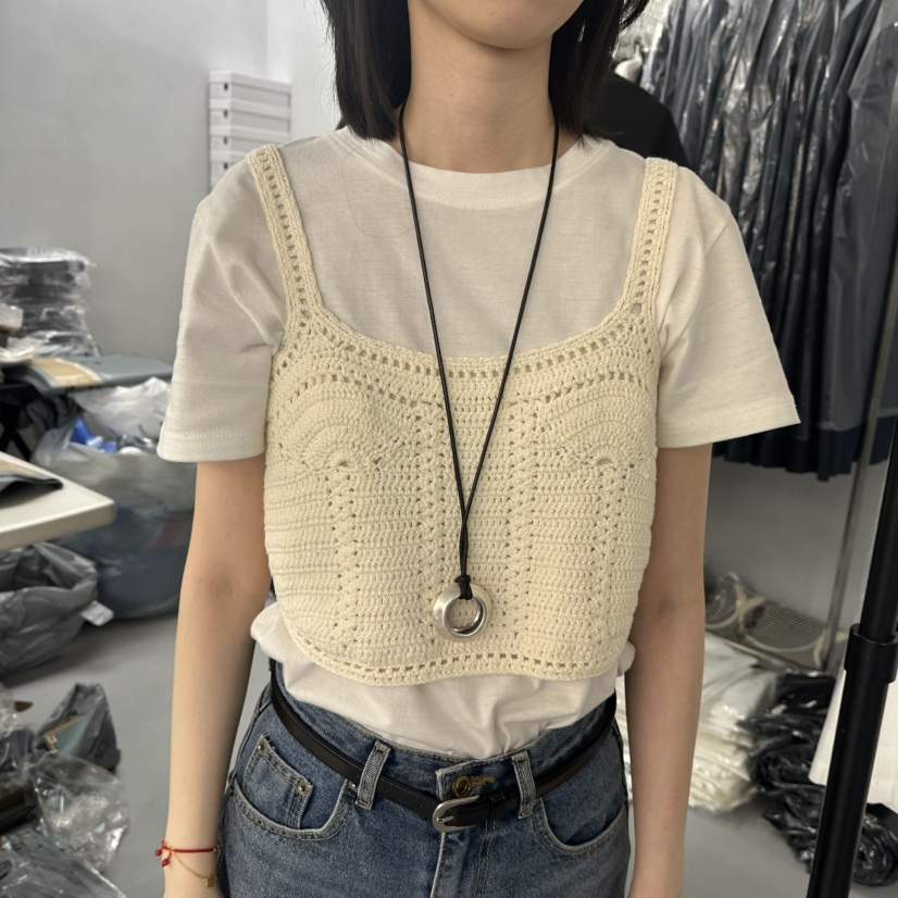 DOUBLE STANDARD/LE SMOKING/MAISONSTAFF韓國直郵㊣女裝新款時尚吊帶背心手工MAISONSTAFF/DOUBLE STANDARD吊帶/背心