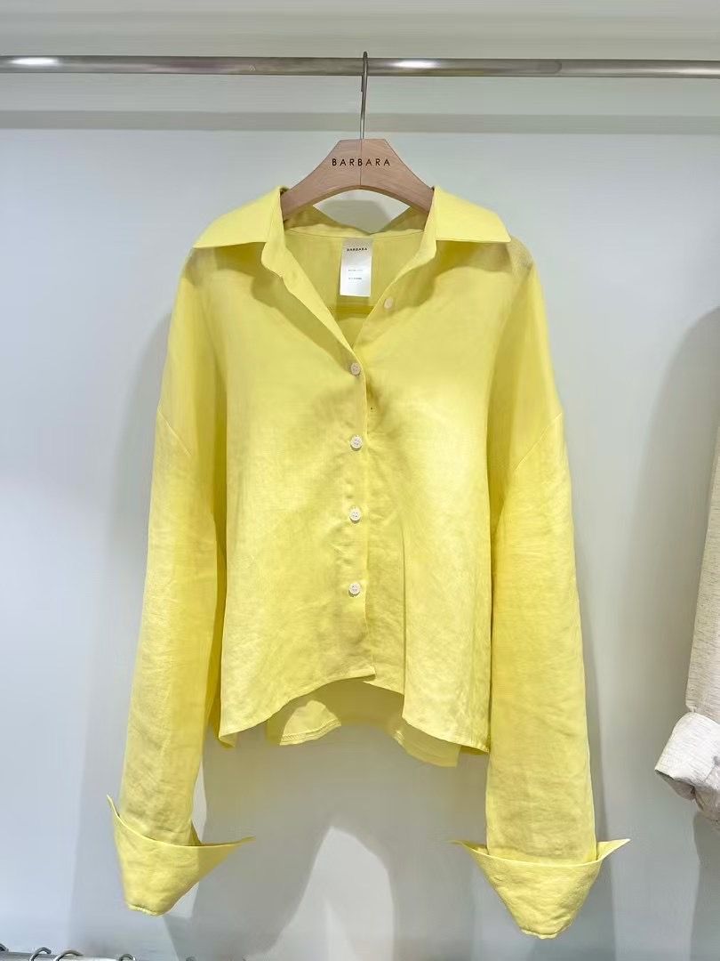 THE BARBARA東大門直郵女裝新品25春夏襯衫蕾絲衫短款寬松THE BARBARA襯衫/蕾絲衫