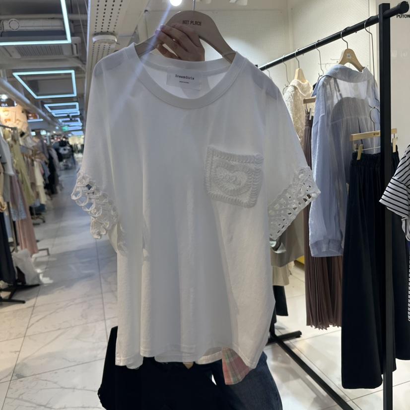 DREAM GIRIS韓國㊣直郵東大門代購女裝新品人氣時尚T恤口袋DREAM GIRIS/HOT PLACET恤
