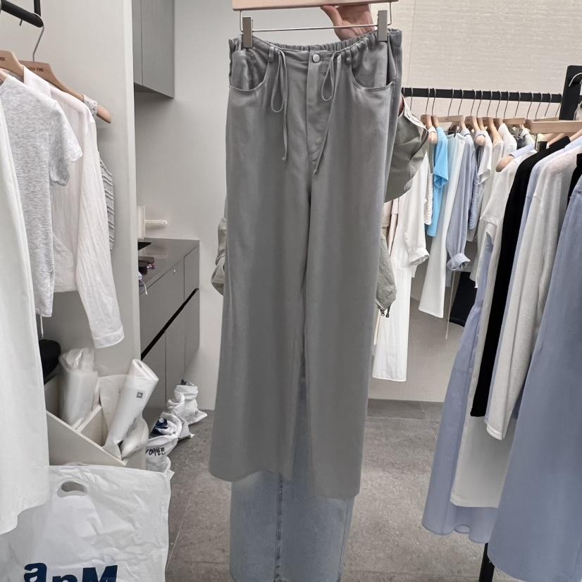 AND THE韓國㊣直郵東大門代購女裝新品休閑休閑褲天絲亞麻AND THE休閑褲