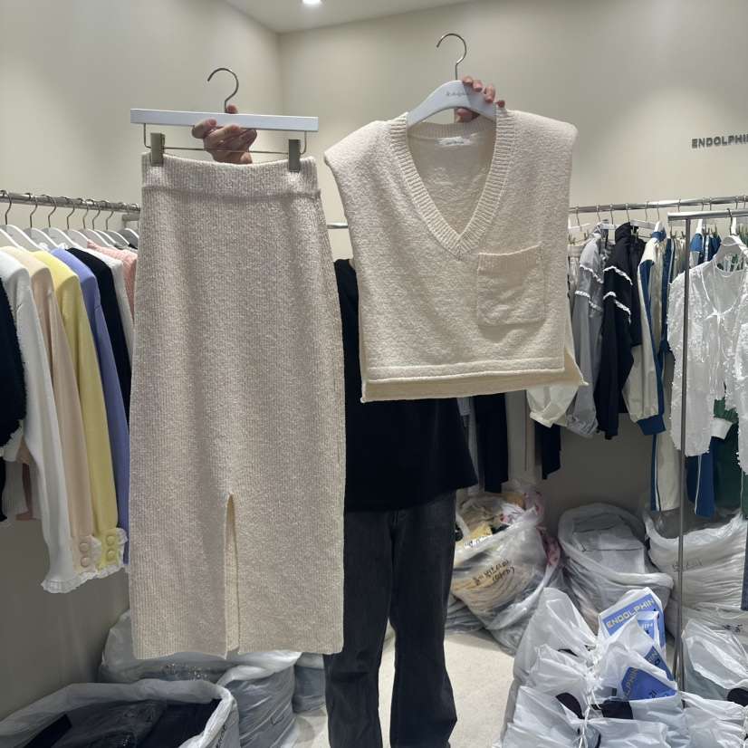 ENDOLPHIN直郵韓國代購㊣女裝新品休閑熱賣時尚人氣套裝兩件套ENDOLPHIN套裝