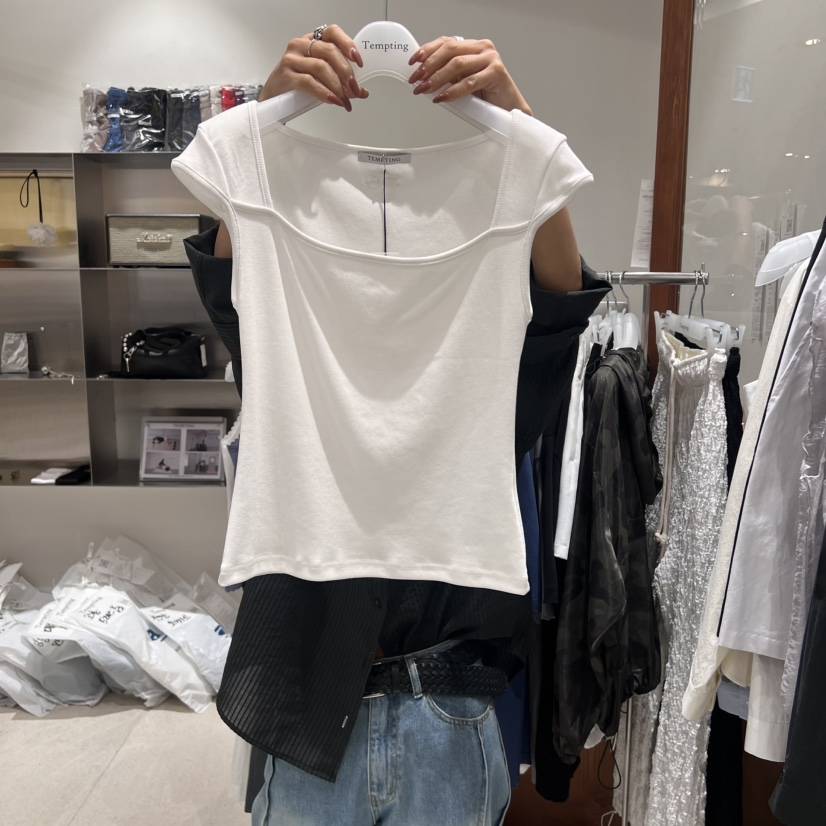 TEMPTING直郵韓國代購㊣女裝新款25春夏熱賣休閑人氣時尚T恤TEMPTINGT恤