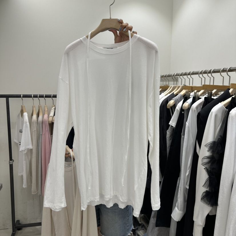 REPELLER直郵韓國代購㊣女裝新品25春夏人氣熱賣長袖T恤含腰繩REPELLER長袖T恤
