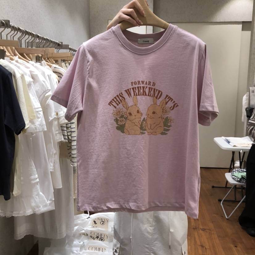 COMELY韓國㊣直郵東大門代購女裝新款時尚人氣推薦休閑T恤兔子COMELYT恤