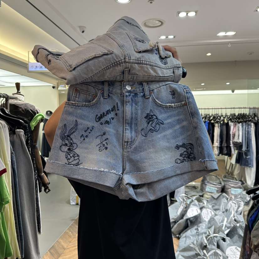 GARMENT-P直郵韓國代購㊣女裝新款熱賣時尚推薦短褲兔子刺繡GARMENT短褲