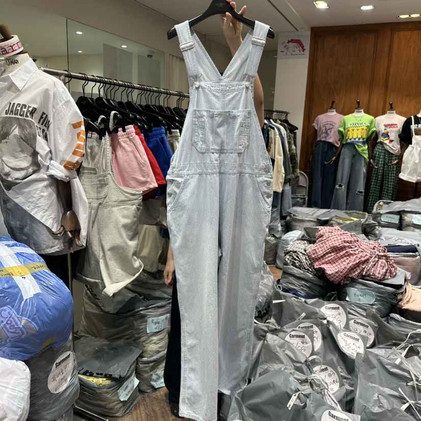 GARMENT-P韓國直郵㊣東大門實拍女裝新品時尚休閑背帶褲海軍GARMENT背帶褲