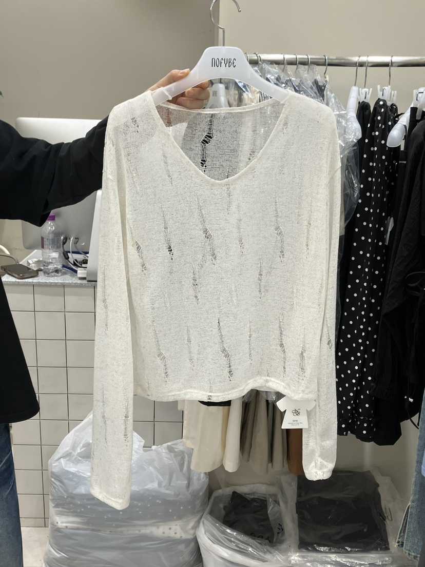 NOFYBE東大門實拍女裝新品真品休閑25春夏熱賣時尚針織衫亞麻NOFYBE針織衫
