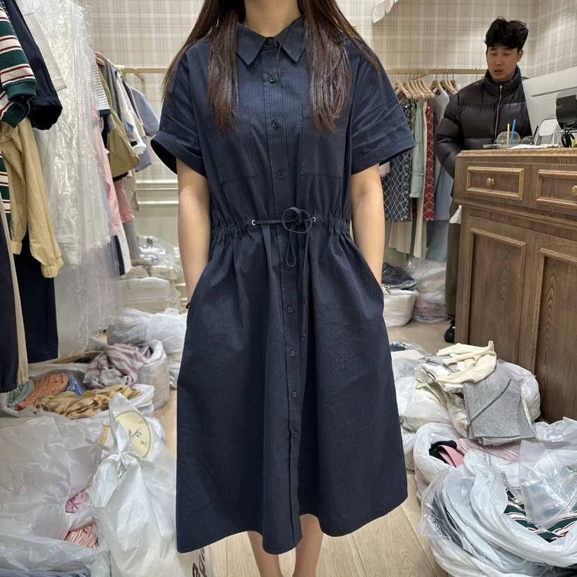 OURMOMENT東大門直郵女裝新品休閑推薦時尚人氣連衣裙含腰繩OURMOMENT連衣裙