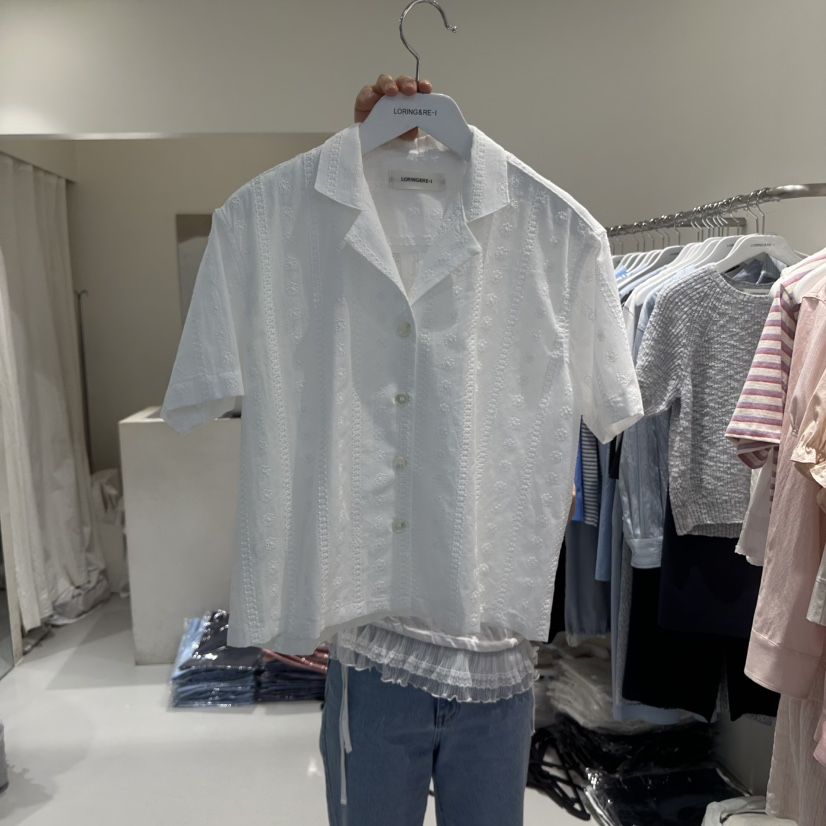LORING RE I韓國直郵女裝新品真品熱賣推薦時尚襯衫蕾絲衫LORING RE-I/BARE襯衫/蕾絲衫