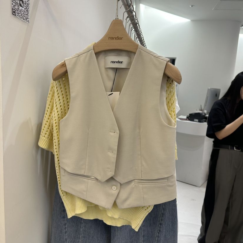 RENDER韓國直郵女裝新品推薦25春夏時尚休閑熱賣人氣職業馬甲RENDER馬甲
