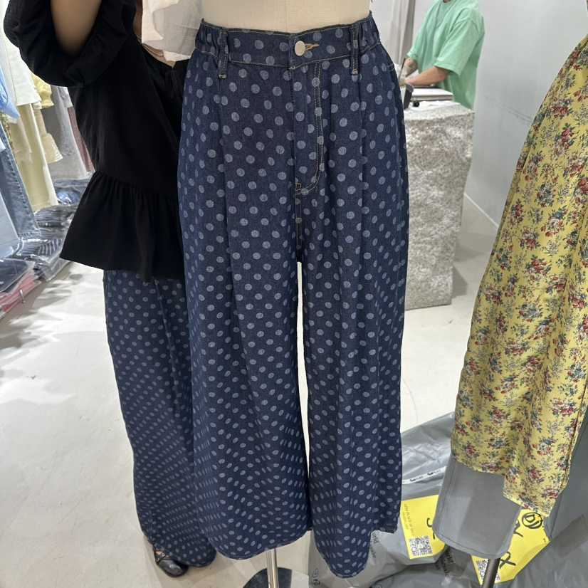NEROLI 36東大門代購女士新款休閑熱賣人氣休閑褲圓點牛仔布NEROLI 36休閑褲