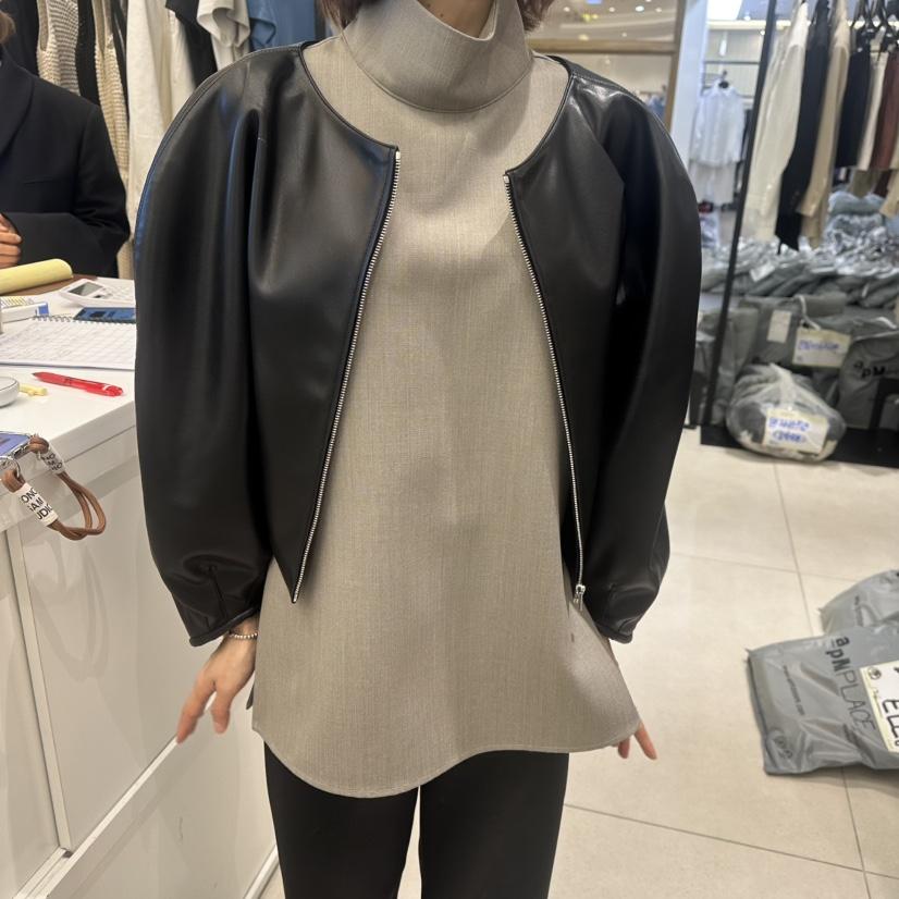 BLOSSOM東大門實拍女裝新品推薦職業熱賣時尚休閑人氣25春夏皮衣BLOSSOM皮衣